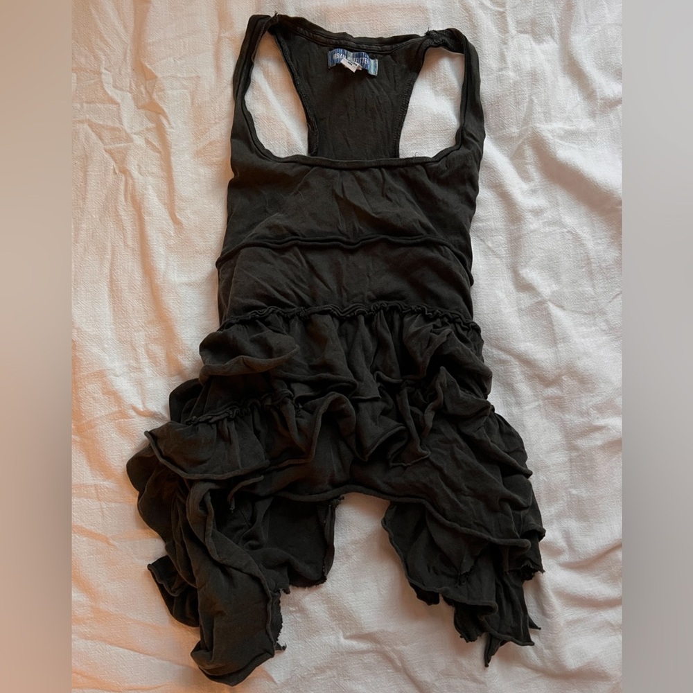Vintage Urban Outfitters small black/grey babydoll tank top, racerback